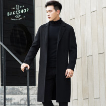 Autumn and winter new double-sided wool coat mens business long windbreaker knee-free cashmere coat tide