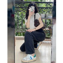 Jeans autumn and winter high waist small straight trousers 2021 women loose high thin thin long leg pants