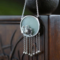 Xissu Original Silver Retro Sweater Chain Lotus Mounted and Tian Yuyu Yuyu Guang Yu Yu Yu Yu Yu Yu Yu Yu Yu Yu Yu Yu Yu Yu Yu Yu Yu Yu Yu Yu Long Chain Pending