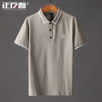 Embroidery solid color slim polo shirt mens short sleeve youth leisure summer lead half sleeve mens shirt D