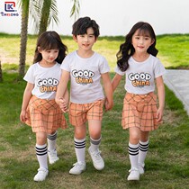 School uniform Summer suit for primary school students Short sleeve Kindergarten teacher garden uniform Work clothes Class suit Summer suit Parent-child suit