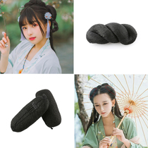 Retro style wig high temperature silk small soft horn twist wrap pad hair bag snake Hanfu large plate hair bun