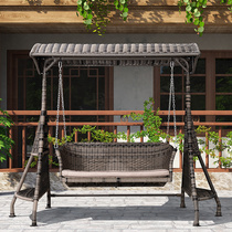 Outdoor Autumn Thousands Patio Outdoor Rattan choreography Outer double rocking chair Garden Leisure chair Courtyard Swing of the Autumn Thousands of Hammock Beds