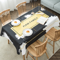 Nordic tablecloth fabric Cotton and linen household rectangular waterproof and anti-scalding leave-in coffee table tablecloth Net red ins table cloth