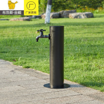 Black stainless steel column spray gun garden outdoor faucet antifreeze cracking landscape park floor multi-function all copper