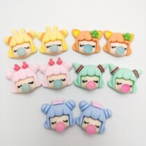 Hot Pins Little Girl Blow Bubble Cute Resin Ornament Bubble Girl Diy Phone Shell Accessories