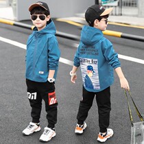 Boy suit jacket pants 2021 new spring and autumn two-piece set big boy casual Western style clothes long-sleeved Korean