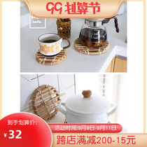 Spot bamboo pans made in Vietnam handmade simple teapot mat tableware Bowl plate coaster baking rack drying rack
