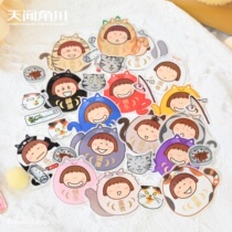 Genuine High Wood Straight Son-Ji Cat Nafu-And Paper Stickers Bag Cute Stickers