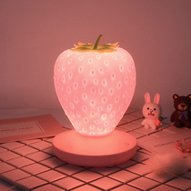 Creative strawberry shape night light new USB charging bedroom atmosphere light Novel special led decorative table lamp