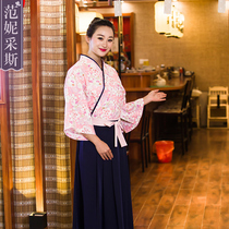 Fanny Cess 2021 New style Japanese cuisine overalls set cherry blossom welcome waiter overalls female