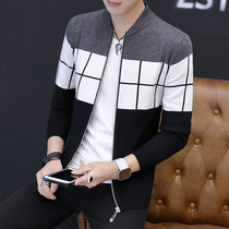 Knitted coat mens cardigan 2021 spring and autumn Korean trend Net Red social guy Handsome Mens sweater