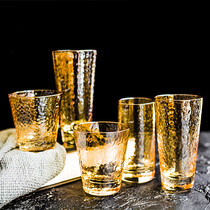 Japanese-style golden hammer eye glass water cup amber tea cup drinking cup beer glass cup wine glass