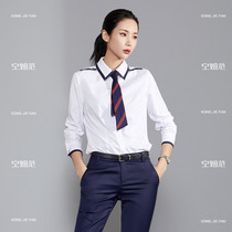 Career Long Sleeve Tie Shirt Suit Woman Temperament High-end Business Work Tooling Hotel Front Office Customer Service Work Clothes