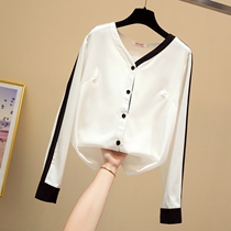 South Korean white snowspun shirt womens spring 2020 new design senses small crowd fashion foreign air blouses vintage port taste
