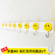 Long row of traceless door behind strong viscose cartoon adhesive hook a row of cute cartoon load-bearing kitchen hook long hook