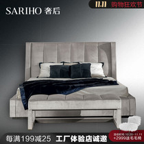 After luxury Italy imported frosted leather light luxury bed furniture home longhi Caesar Supreme Helun family