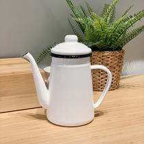 PAGOO enamel enamel Japanese style home hand sprint coffee maker cool kettle oil jug teapot fine-mouth pot burning kettle 1L