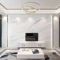Custom TV background wall imitation marble pattern modern simple living room atmosphere decoration Light luxury bamboo and wood fiberboard