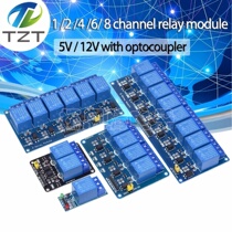 1 2 4 6 8-channel 5V 12V relay module with optocoupler isolation Low-level trigger development board Blue