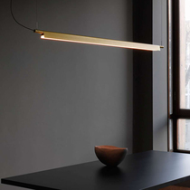Italian designer golden minimalist long strip Living room dining room bar chandelier Modern minimalist dining table led lamps