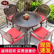 Outdoor Cast Aluminum Table And Chairs Patio Garden Balcony Open-air Villa Casual furniture Three-five pieces Outdoor Iron Art Table and chairs