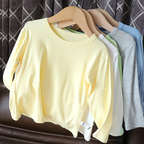 Baby Modale beating undershirt ultra soft male and female child white long sleeve T-shirt summer air conditioning shirt 100 lap pure color 1585