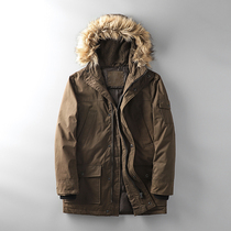  Foreign trade tail single mens cut standard cattle goods pike clothes mens tide brand medium-length cotton coat export original single mens quilted jacket jacket