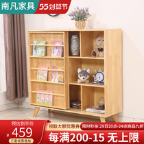 Childrens bookshelves painted shelves Easy shelf floor Solid Wood Bookcase Children Toy containing cabinet Push Ramen