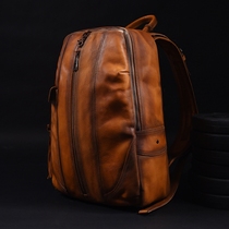 20 European and American retro leather backpack mens travel backpack casual first layer cowhide old computer bag college style