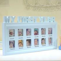 MY FIRST YEAR baby grows up one year old photo frame child