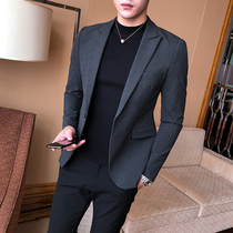 Autumn 2021 new casual suit jacket men slim handsome Korean business trend mens small single West clothes