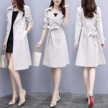 Trench coat womens long Korean version of temperament slim slim 2021 New Spring second popular British wind Joker coat