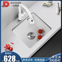 Quartz stone white sink Single trough Kitchen Pool Dish Washing pool Granite Wash Basin Dishwashing Basin Dishwashing tank