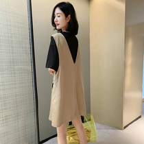 European station summer 2021 New European casual backpack skirt set women aged Foreign style dress two-piece tide