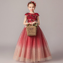 Childrens dress Princess dress puffy gauze girls piano performance small host evening dress catwalk show foreign atmosphere high-end