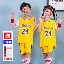 next Like Boys and Girls Charcot Size 24 Jersey Kids James Size 23 Fake Two Piece Basketball Outfit Set