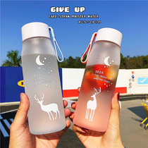 Dream Elk gradient matte space Cup portable outdoor portable water Cup Korean Net red cute plastic cup