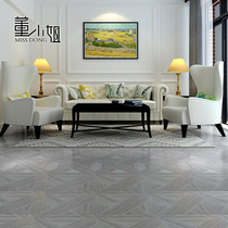 12mm Reinforced Composite Grey Parquet Flooring Retro Personality Home Nordic Style Clothing Shop Art Wood Flooring