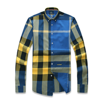 GOLD SHARK Golden SHARK ACS31505 Plaid long sleeve shirt men Spring Autumn plaid cotton shirt