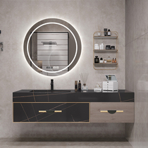 Rock plate one-body basin bathroom cabinet combination Nordic light luxury smart sink washbasin washbasin toilet wash table