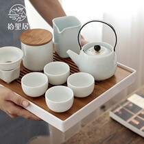 A complete set of tea set set Japanese kung fu tea set set household ceramic teapot tea cup dry bubble tea tray