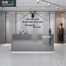 Stainless steel cashier Clothing store simple counter Restaurant beauty salon bar table Company commercial front desk reception desk