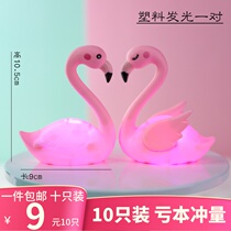 Flamingbird cake decoration piece red feather creative couple dress with lamp swan baking goods