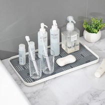 Double level sink wash pad soap pad soap pad toothbrush pad toilet storage artifact water cup mat bathroom drain tray