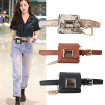 Mini bag waist bag female summer ins fashion Joker dress suit snake chain belt belt