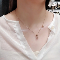 Korean hourglass personality Titanium rose gold necklace does not fade simple Net red temperament niche choker female jewelry