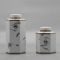 Modern New Chinese Creative Ceramic Storage Tank Swing room TV cabinet Wine Cabinet Decorations Boilerplate Room Furnishing