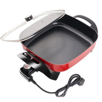 Household multifunctional electric heating pot large capacity cooking and frying one pot four square pot electric hot pot will sell gifts