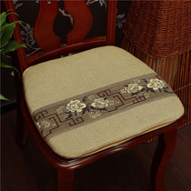 Cotton linen chair cushion for home dining table and chairs cushion anti-slip and breathable cushions universal solid wood horseshoe shaped dining chair cushion can be torn down